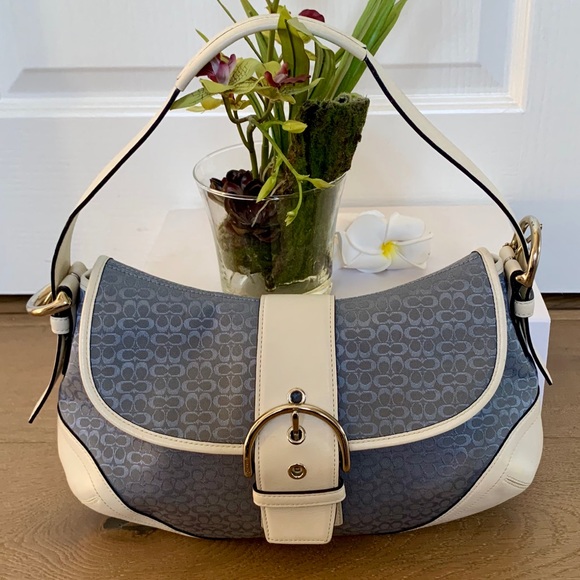 Coach Handbags - Coach Leather and Canvas Shoulder Hand Bag